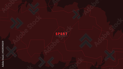 Sport Background with Dark Red Grunge Texture and Tactical Arrows for Game and Event Promotion