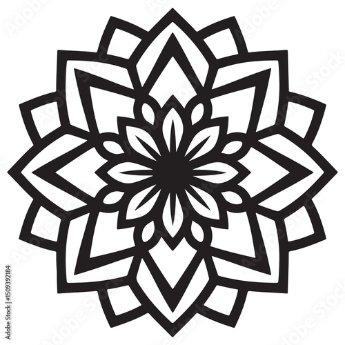 mandala design silhoutte in white backraund
