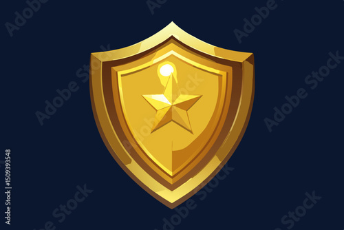 Golden Star Shield A Generated AI Metallic Emblem Design
