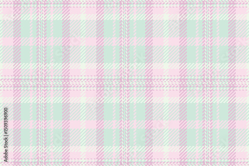 Sweet pastel plaid pattern in pink and mint green. Perfect for textile design, wallpapers, scrapbooking, or website backgrounds. This soft, delicate texture evokes feelings of calm and femininity.