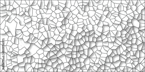 Abstract cellular pattern illustration with black lines and soft shadow effect on white background for design and decor