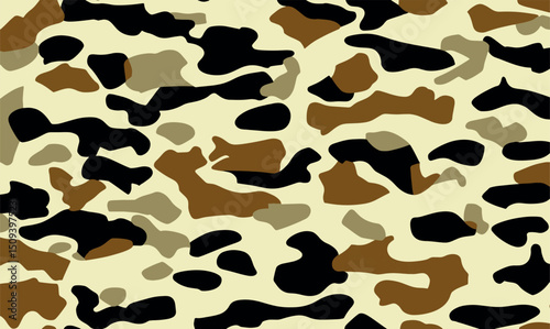 Wild animal skin camouflage patchwork wallpaper abstract vector seamless pattern. Artistic chiq seamless repeating animal skin, black, brown, beige, and white, trendy seamless pattern for background.