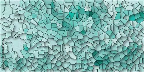 Abstract geometric pattern in shades of teal with shadow and depth illustrating a modern digital mosaic