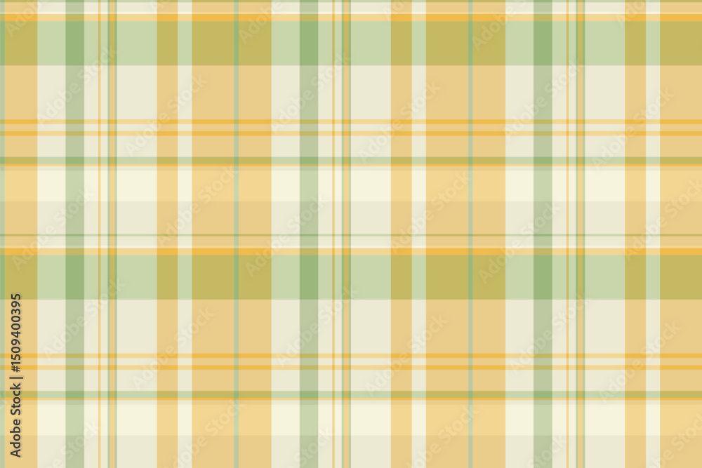 Fototapeta premium Row vector plaid fabric, india check tartan textile. Napkin texture seamless pattern background in amber and light colors.