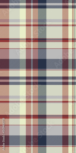 Elegant muted plaid pattern, perfect for textile design, apparel, or website backgrounds.  Subtle color palette evokes feelings of calmness and sophistication.