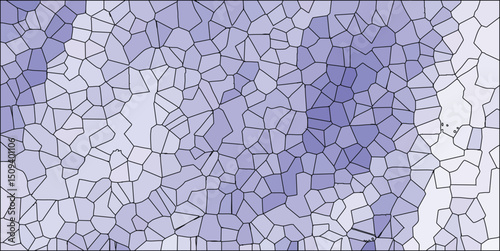 Abstract mosaic style design with interconnected polygonal shapes featuring a gradient color palette perfect for digital backgrounds or artistic applications.