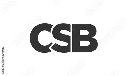 CSB logo design template with strong and modern bold text. Initial based vector logotype featuring simple and minimal typography. Trendy company identity.