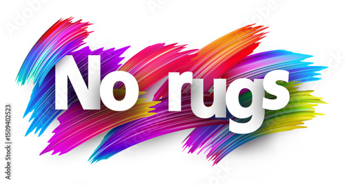 No rugs text with bold color strokes. Vector illustration highlighting crypto trust, anti-scam messaging, and DeFi integrity.