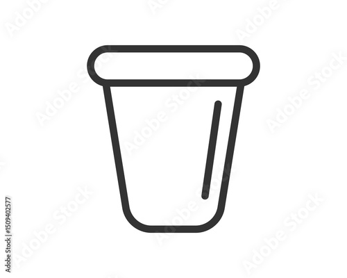 Minimalist line art icon of a container. Symbolizes storage, organization, or waste. Adaptable for apps, websites, infographics, and designs needing a simple, clean graphic.