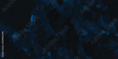 Fototapeta Naklejka Na Ścianę i Meble -  Geometric design with dark blue shades depicting faceted shapes suggesting crystal structures for digital illustration and decorative purposes