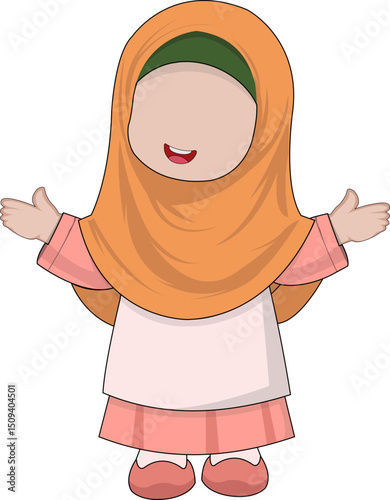 Little moslem girl character