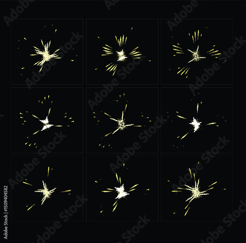 Animated Fireworks Explosion Sequence