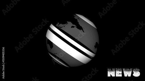 abstract circle breaking news. News channel template. stylish world map for TV or internet news channels. Breaking news introduction for broadcast media with looping rotating globe. 4k