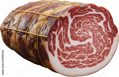 capocollo delicious charcuteries on transparent background, charcuterie at the charcutier
