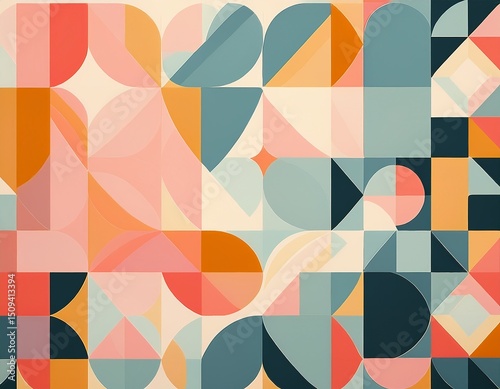 Wallpaper Mural abstract geometric background with a retro mid century modern pattern in pastel colors Torontodigital.ca