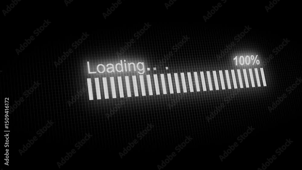 Glowing Preloader Bar Animation for Sci-Fi Interfaces, Bright Glowing Bar Animation Flat Loop Design