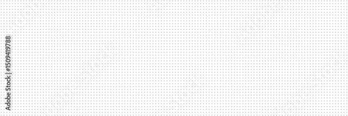 Minimalist repeating pattern: small dark gray dots on a crisp white background. Evenly spaced grid creates a consistent geometric design. Flat, two-dimensional perspective. No focal point, fills frame