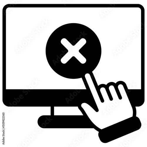 Access Denied glyph, mini illustration icon. use for modern concept, print, UI, UX kit, web and app development. Vector related to account management, ecommerce, banking and finance.
