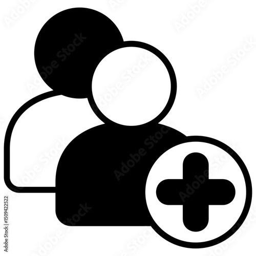 Add User glyph, mini illustration icon. use for modern concept, print, UI, UX kit, web and app development. Vector related to account management, ecommerce, banking and finance.