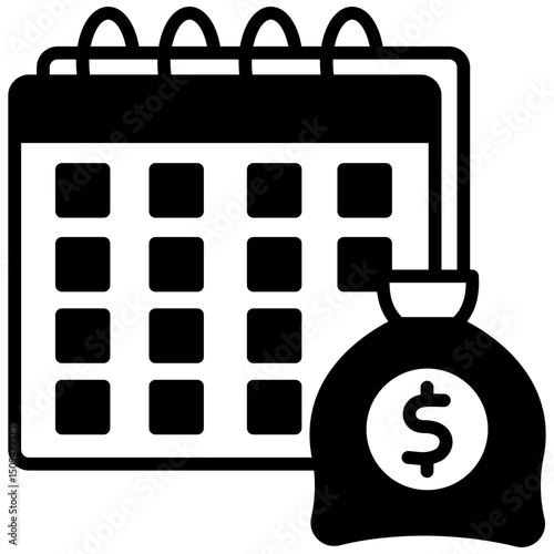 Billing Plan glyph, mini illustration icon. use for modern concept, print, UI, UX kit, web and app development. Vector related to account management, ecommerce, banking and finance.