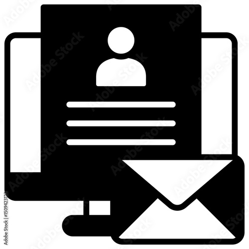 Contact Info glyph, mini illustration icon. use for modern concept, print, UI, UX kit, web and app development. Vector related to account management, ecommerce, banking and finance.