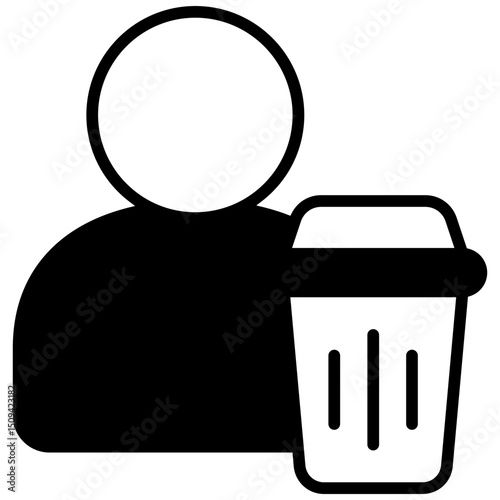 Delete User glyph, mini illustration icon. use for modern concept, print, UI, UX kit, web and app development. Vector related to account management, ecommerce, banking and finance.