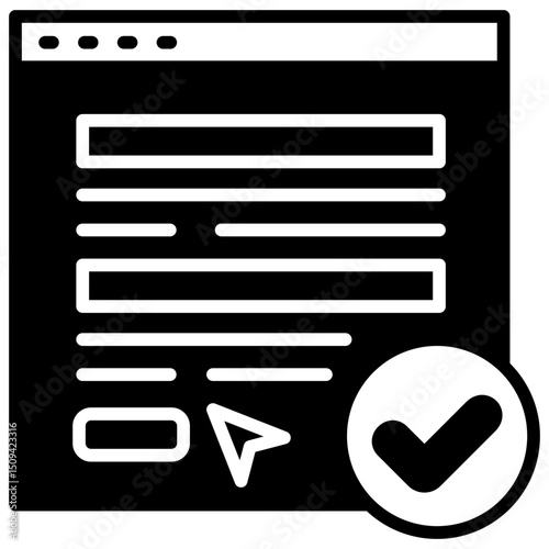 Input Form glyph, mini illustration icon. use for modern concept, print, UI, UX kit, web and app development. Vector related to account management, ecommerce, banking and finance.