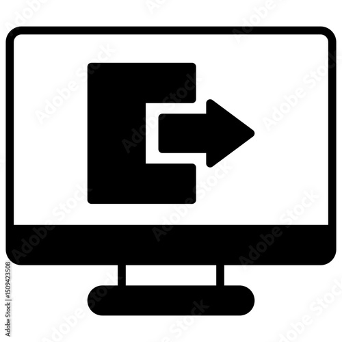 Logout User glyph, mini illustration icon. use for modern concept, print, UI, UX kit, web and app development. Vector related to account management, ecommerce, banking and finance.