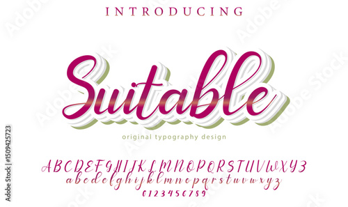 Suitable Font Stylish brush painted an uppercase vector letters, alphabet, typeface