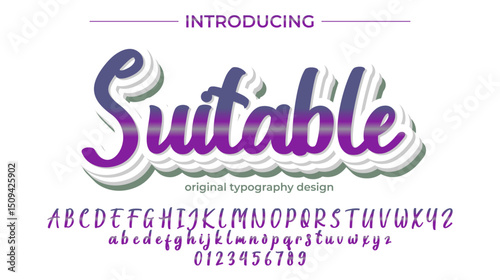 Suitable Font Stylish brush painted an uppercase vector letters, alphabet, typeface