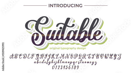 Suitable Font Stylish brush painted an uppercase vector letters, alphabet, typeface