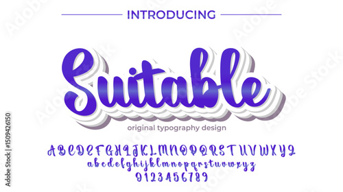 Suitable Font Stylish brush painted an uppercase vector letters, alphabet, typeface