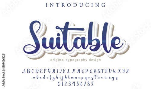 Suitable Font Stylish brush painted an uppercase vector letters, alphabet, typeface