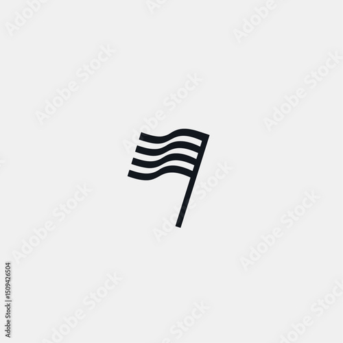 Flag logo icon flat vector design