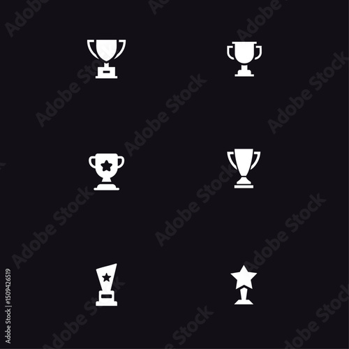 Trophy cup icon logo flat vector design 