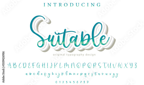 Suitable Font Stylish brush painted an uppercase vector letters, alphabet, typeface