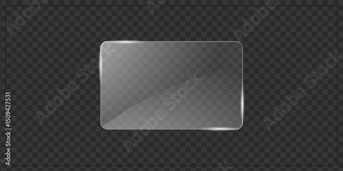 Transparent Glass Overlay for Web, App, and UI Design – Realistic Vector Glass Effect PNG for Photoshop and Illustrator Projects