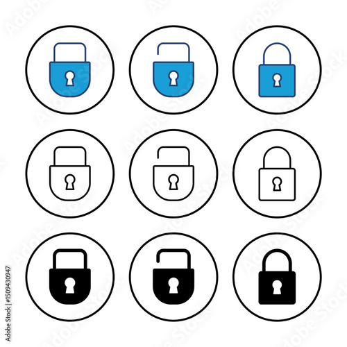 Lock icon vector. Padlock icon vector. Encryption icon. Security symbol