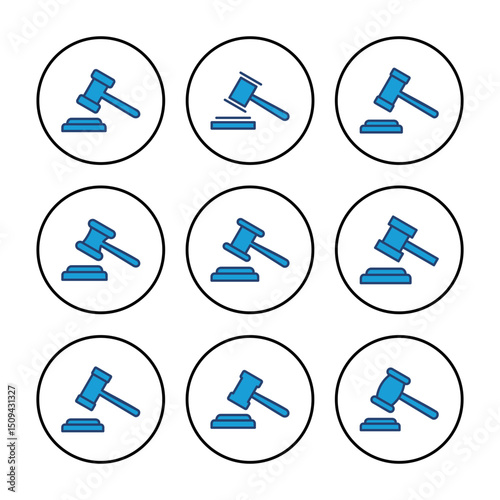 Gavel icon vector. judge gavel icon vector. law icon vector. auction hammer