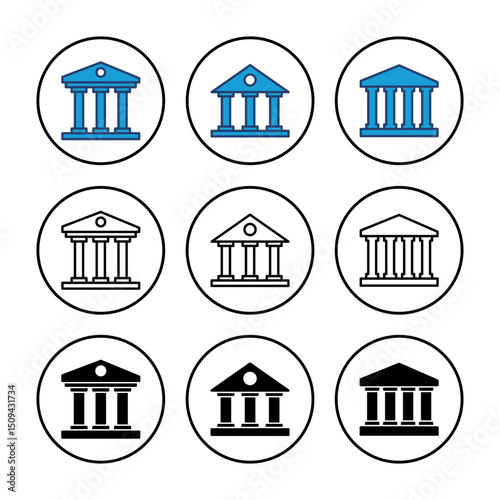 Bank icon vector. bank vector icon, museum, university