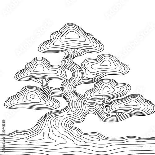 abstract bonsai tree