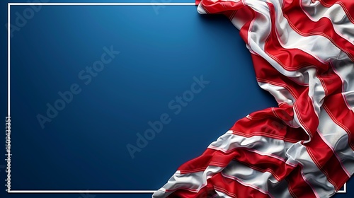 Waving American flag with stars and stripes against blank space, ideal for patriotic designs, Fourth of July graphics, and political campaign materials