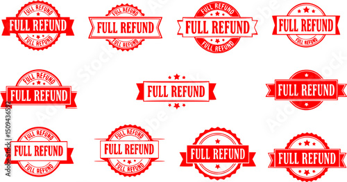 vector set of Full refund stamp vector template
