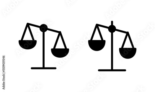 Scales icon logo design. Law scale icon. Justice sign and symbol