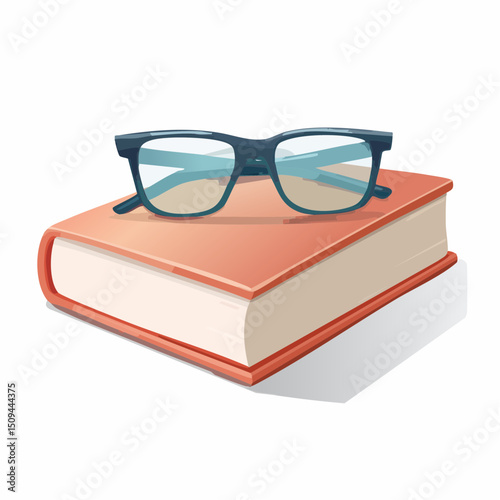 A pair of eyeglasses resting on a book

