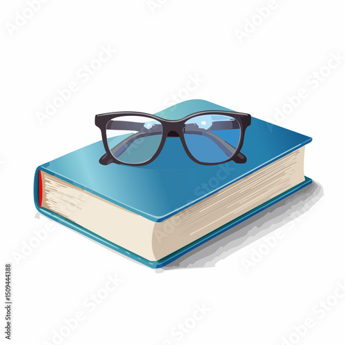 A pair of eyeglasses resting on a book
