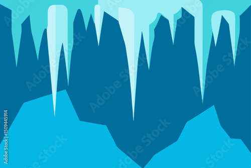 icicles on a blue background