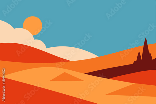 desert landscape vector illustration