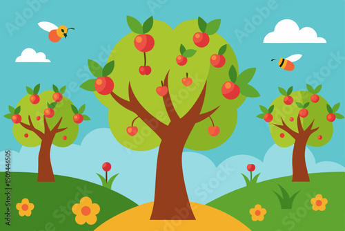 apple tree and flowers