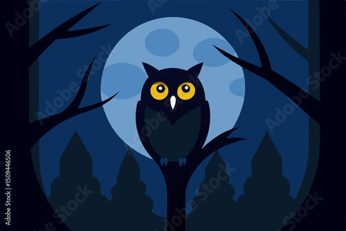 halloween background with owl